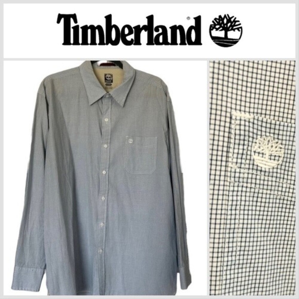 TIMBERLAND Blue Plaid Casual Button Down Shirt  XL